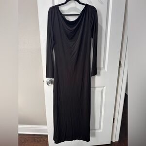 Reformation- Aurelio Knit Dress Black Backless Silver Horsebit